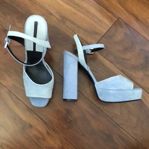 ZARA Powder Blue Platform Heels